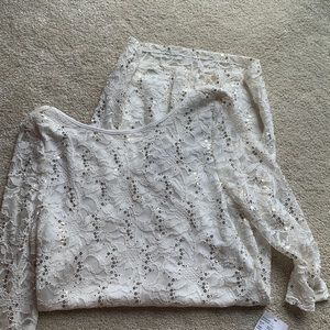 Sequined ivory lace dress from David’s Bridal, NWT